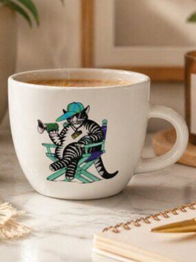 Cartoon Producer Cat Stoneware Mug 16oz Project 62